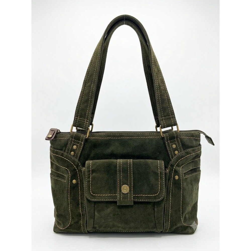 Fossil shoulder bag is made from dark green olive material - Picture 2 of 9